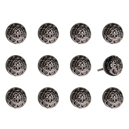 Decoracion K000022 Knob It - Black Chrome, 12PK DE3092578